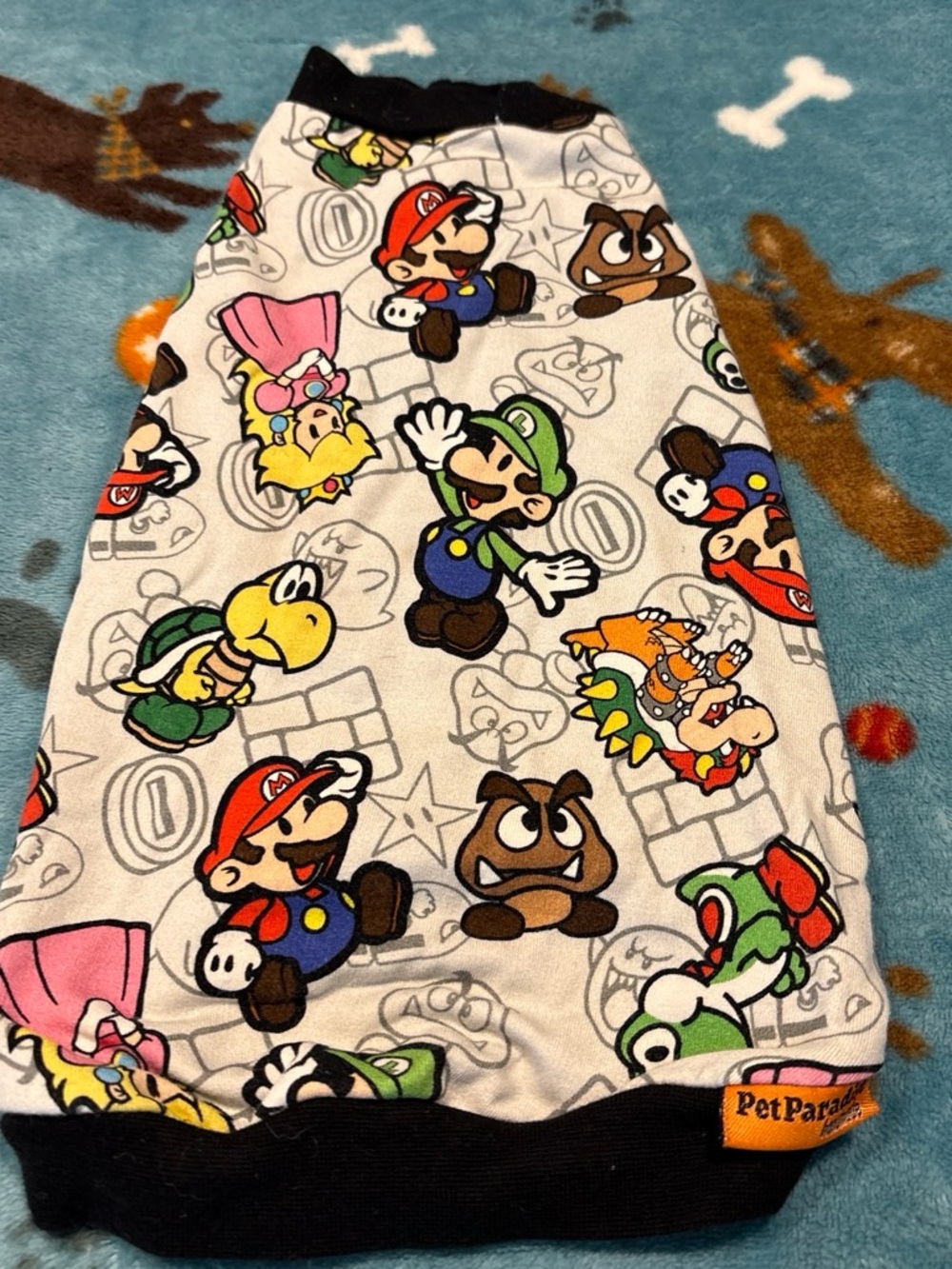 Pet Paradise Super Mario Print Small Pets Shirt - White Multi